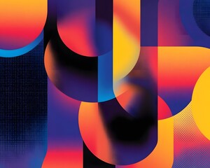 Poster - A vibrant abstract design featuring colorful geometric shapes and gradients. This contemporary artwork is ideal for backgrounds, websites, and creative projects.
