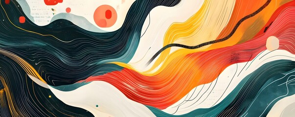 Poster - A vibrant abstract illustration showcasing flowing lines and dynamic colors