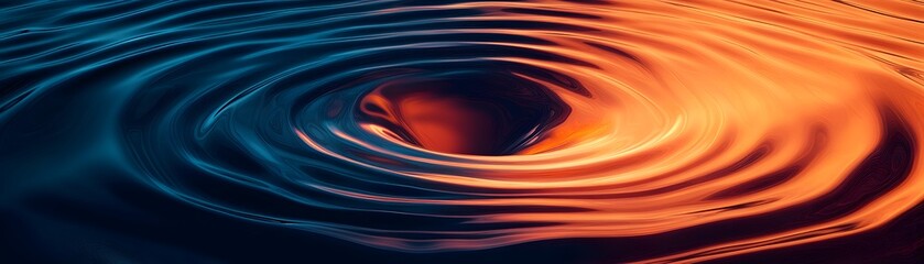 Poster - Beautiful swirling water patterns capture the dynamic interplay of light and movement, showcasing the vibrant hues of orange and blue. A serene yet mesmerizing visual experience.