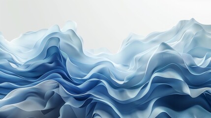 Poster - soft blue fabric waves create a calming and serene atmosphere in a light setting