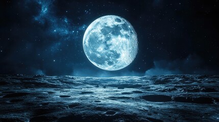 Wall Mural - Lunar Horizons: A Close-Up Journey Over the Moon's Surface in the Depths of Space