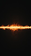 Poster - Intense flames creating a vivid horizontal line of fire against a dark backdrop, effectively conveying themes of heat, energy, and danger while evoking feelings of power and intensity