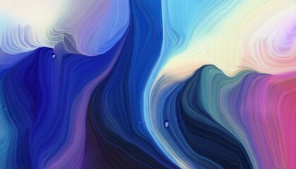 Poster - flowing abstract wave in vibrant blue and purple gradients with soft brushstroke textures, perfect for modern digital designs