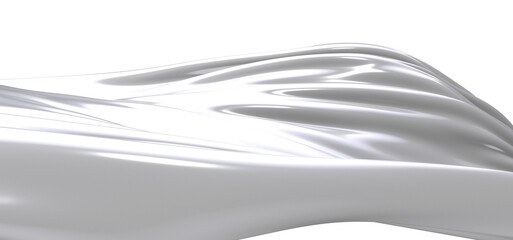 Poster - A close-up abstract photo of white fabric draped and flowing. The image shows the soft, smooth texture of the fabric with delicate folds and wrinkles