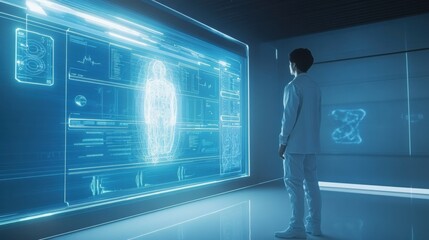 Leinwandbilder - Diagnostic medical display showcasing patient data in a high tech healthcare facility. Generative AI