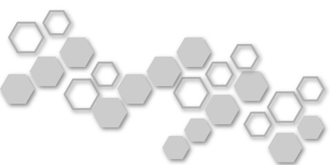 Abstract white and grey hexagon technology geometric pattern concept white background. Use for template, wallpaper, website vector illustration.