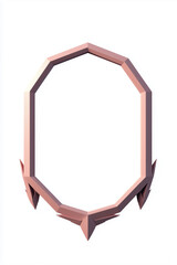 Poster - Minimalistic low-poly 3D frame with geometric design and pastel colors on a clean background