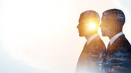 Poster - Diverse Team of Engineers Collaborating Double Exposure, Innovative Double Exposure Design for Professionals