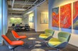 © KPMusa - A clean office space featuring modern furniture, ergonomic chairs, and creative wall art