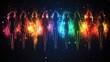 © kvladimirv - Vibrant Silhouettes: Diverse Women in Colorful Neon Spectrum