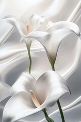 Poster - An elegant abstract composition showcases smooth wave-like shapes in both matte and metallic finishes