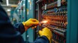 © erinWorks - Electricians Rewiring Industrial Control Panel