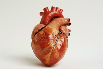 Poster - Realistic 3d rendering of a human heart showing veins and arteries