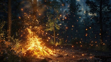 an open campfire
