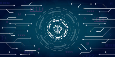 Technology Business Globe Circle Icon Background