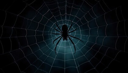 close-up-spiders-web-on-retro-vintage-black-color