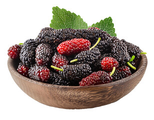 Wall Mural - fresh Mulberry isolated on white background, cutout 