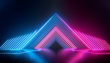 Canvas Print - wallpaper a futuristic and minimalist composition illuminating vibrant blue and pink neon lights