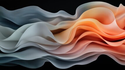 Poster - Flowing soft abstract gradients in warm and cool tones digital art studio setting artistic visualization
