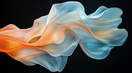 Poster - Translucent light streams flowing gracefully abstract art digital creation ethereal environment close-up conceptual design