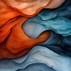 Poster - Dynamic flow of colorful waves abstract art composition digital modern aesthetic close-up view visual harmony