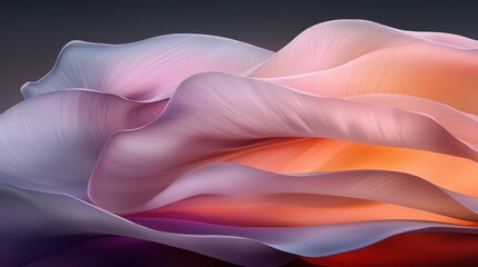 Poster - Soft flowing waves of pastel colors blending seamlessly in artistic abstract composition