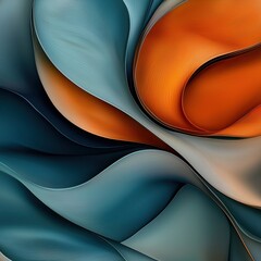 Poster - Dynamic waves of warm oranges and cool blues abstract art digital design creative environment artistic perspective