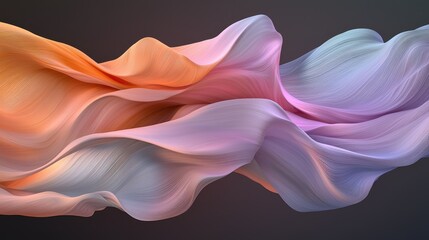 Poster - Soft flowing waves of pastel colors blending seamlessly in abstract art digital artwork tranquil environment artistic viewpoint