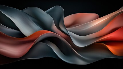 Poster - Swirling waves of bold contrasting colors creating dynamic abstract art studio digital artwork contemporary close-up perspective