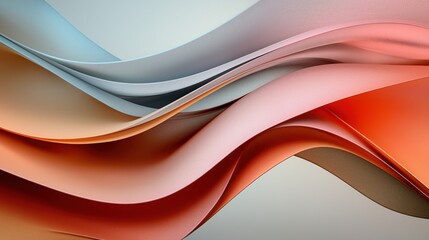 Poster - Dynamic soft abstract gradients of warm and cool tones digital art serene environment artistic viewpoint