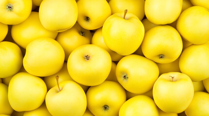 Yellow apples background, fresh tasty fruits