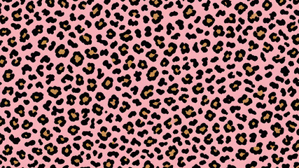 Wall Mural - Leopard pink background pattern, animal skin design