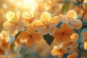 Blossom buds on tree branch