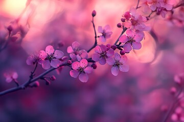 Blossom buds on tree branch