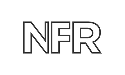 Poster - NFR logo design template with strong and modern bold text. Initial based vector logotype featuring simple and minimal typography. Trendy company identity.