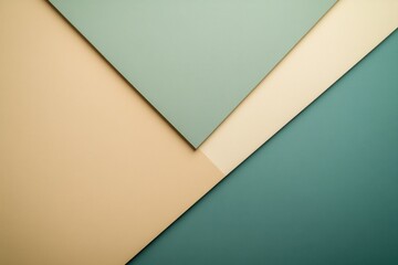 Poster - Colorful overlapping sheets of paper create an abstract geometric composition on a neutral background. Generative AI