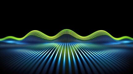 Poster - Dynamic sound waves visualization studio setting digital art abstract environment close-up view audio concept