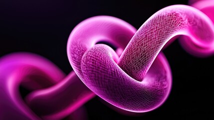 Poster - Dynamic purple knot formation abstract art digital rendering dark background close-up view contemporary design