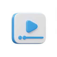 Fototapete - Video player 3D icon with isolated on white background