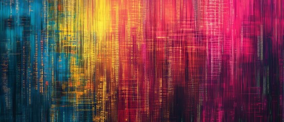 Poster - vibrant glitch background showcasing contrasting hues and dynamic digital colors in abstract design