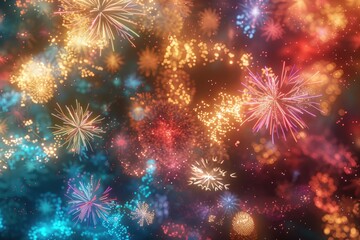 frame of beautiful fireworks