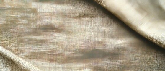 Poster - Soft beige fabric provides a warm and textured backdrop for creative banner design projects