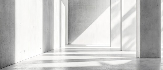 Poster - Modern minimalist banner template featuring light gray concrete texture for creative design projects