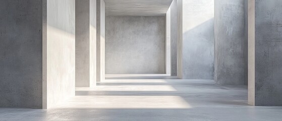 Poster - Modern minimalist banner template featuring light gray concrete texture with smooth surfaces