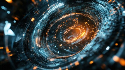 Aufkleber - Abstract Digital Swirling Energy Flowing