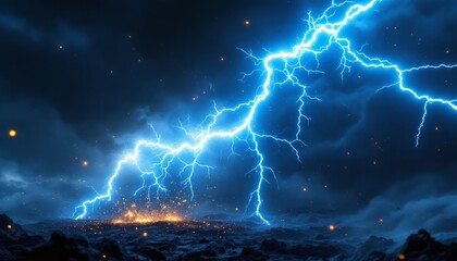 Wall Mural - dramatic depiction of a magnetic storm with glowing electric blue and white energy arcs