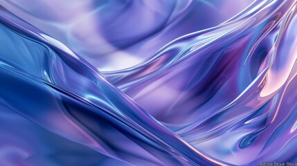 Abstract fluid iridescent holographic neon curved wave in motion colorful background 3d render. Gradient design element for backgrounds, banners, wallpapers, posters and covers