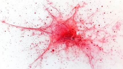 Wall Mural - Abstract red splash on white background.