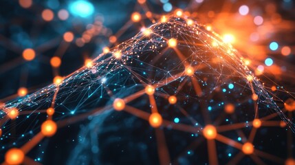 Poster - Illuminated Network Nodes Forming a Digital Landscape