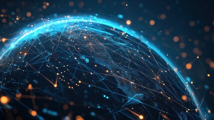Poster - Global Network Connections Illuminating Earth